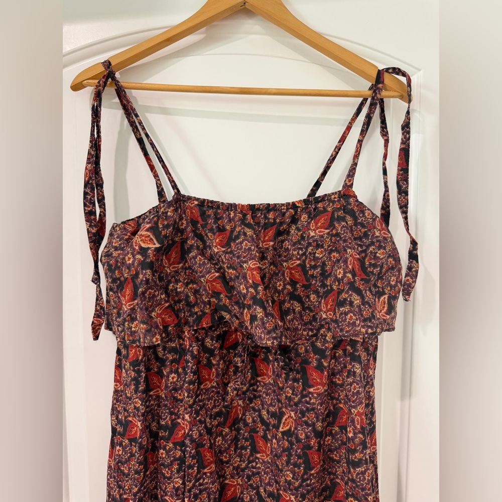 FREE PEOPLE Tangier Babydoll Maxi Dress In Dark Combo Size Small - Picture 4 of 9
